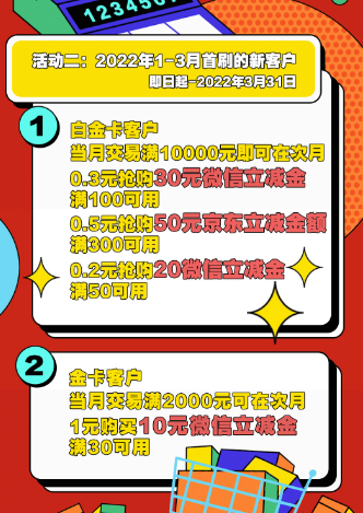 光大银行虎年送福，领10-30元微信立减金/50元京东满减券